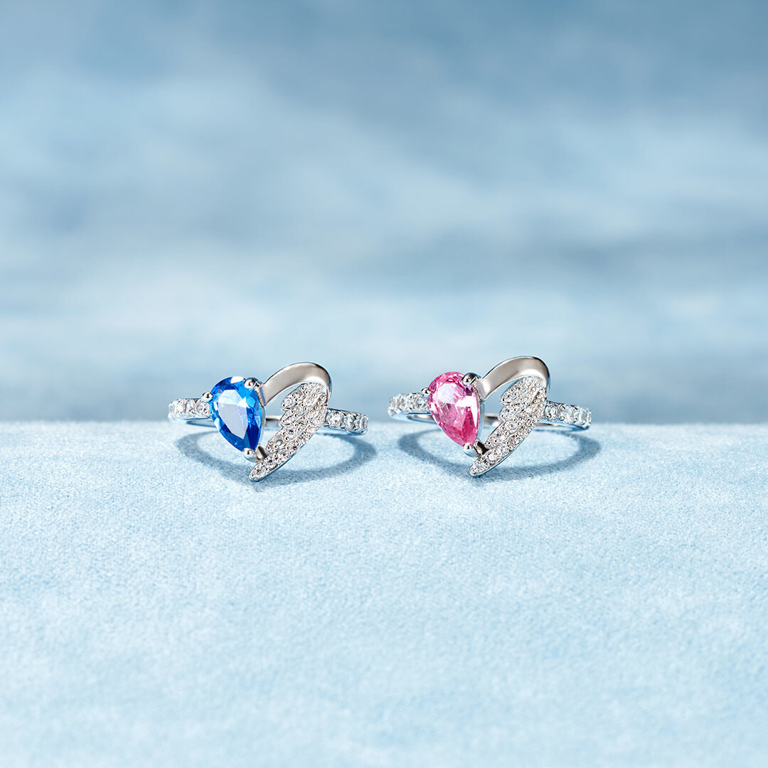 Angels From Above Half Heart Half Wing Ring