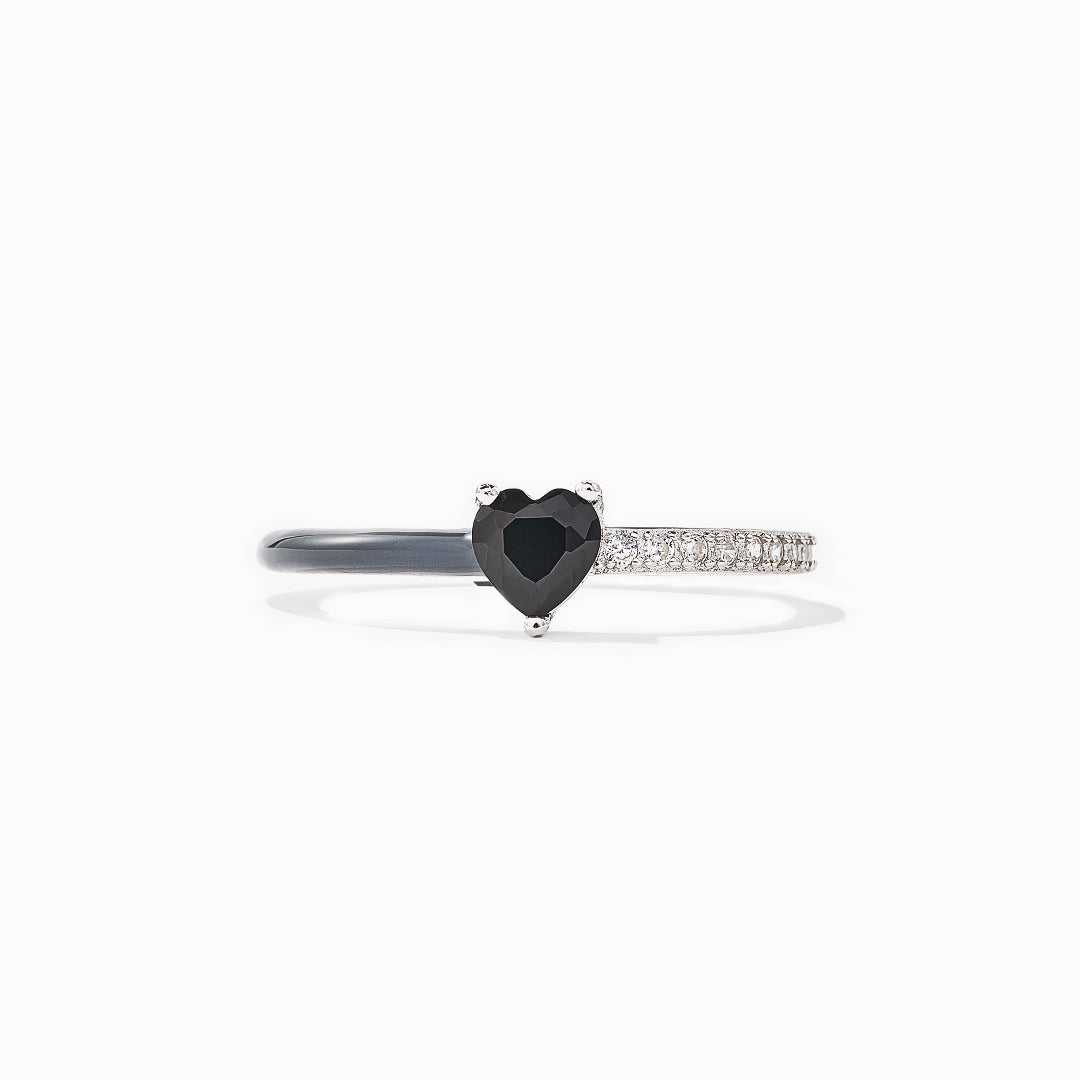 Sweetheart Black Diamond Engagement Ring 1.25ct - Nora Kogan