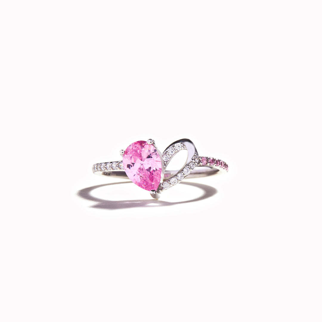Half Of My Heart Lives In Heaven With You Forever Pink Heart Ring