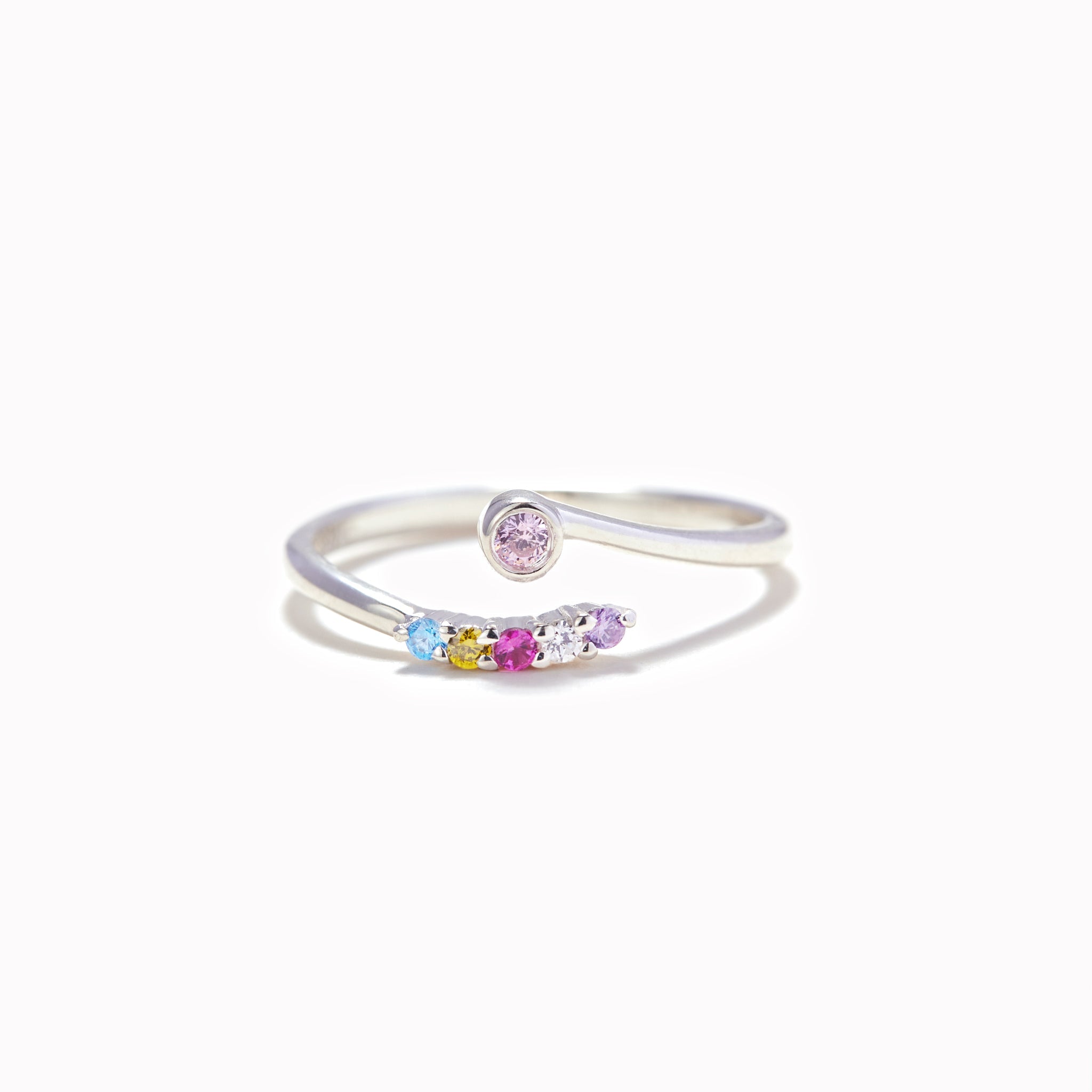 Personalized 2-6 Birthstone Girl Gang Ring