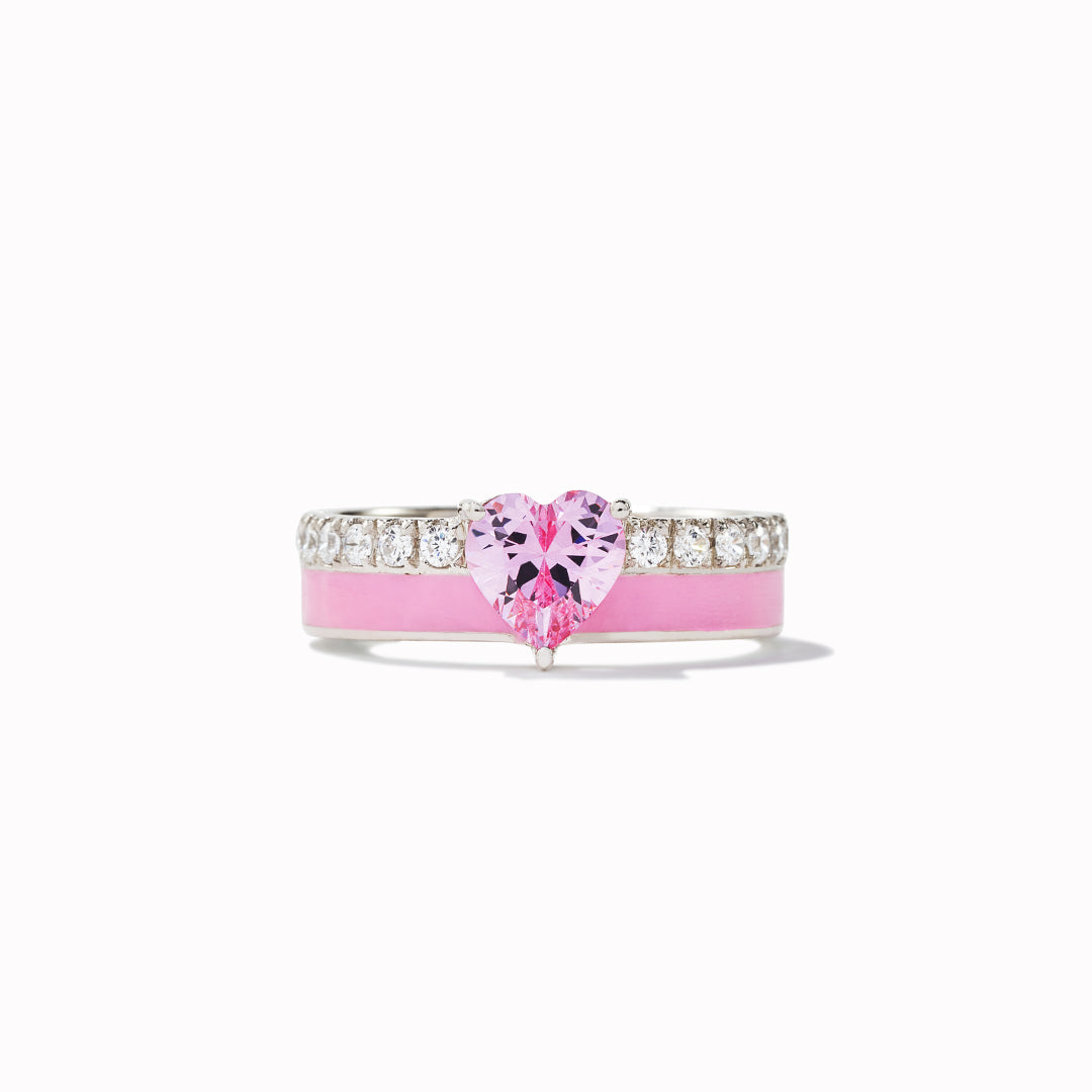 Breast Cancer Awareness And Never Give Up Heart Ring