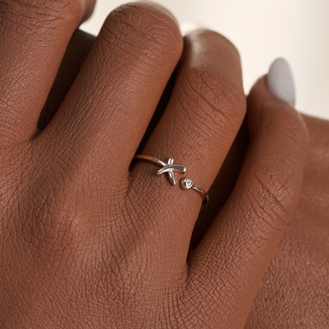 Mama of an Angel XO Adjustable Ring