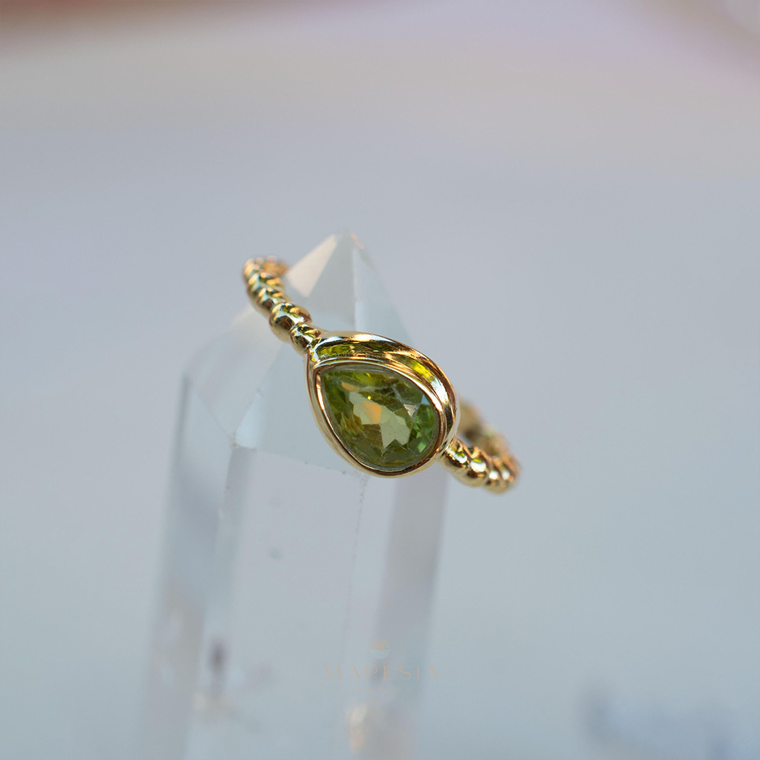 Kidney Disease Awareness Peridot Gold Ring
