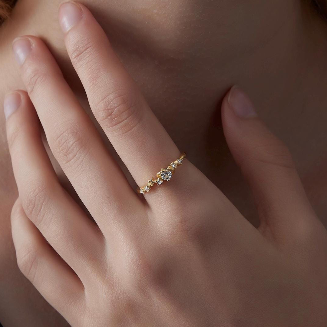 Autism Awareness Dainty Star Stacking Ring