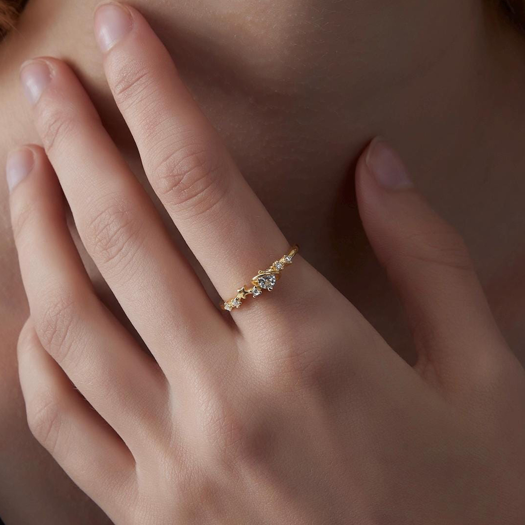 Autism Awareness Dainty Star Stacking Ring