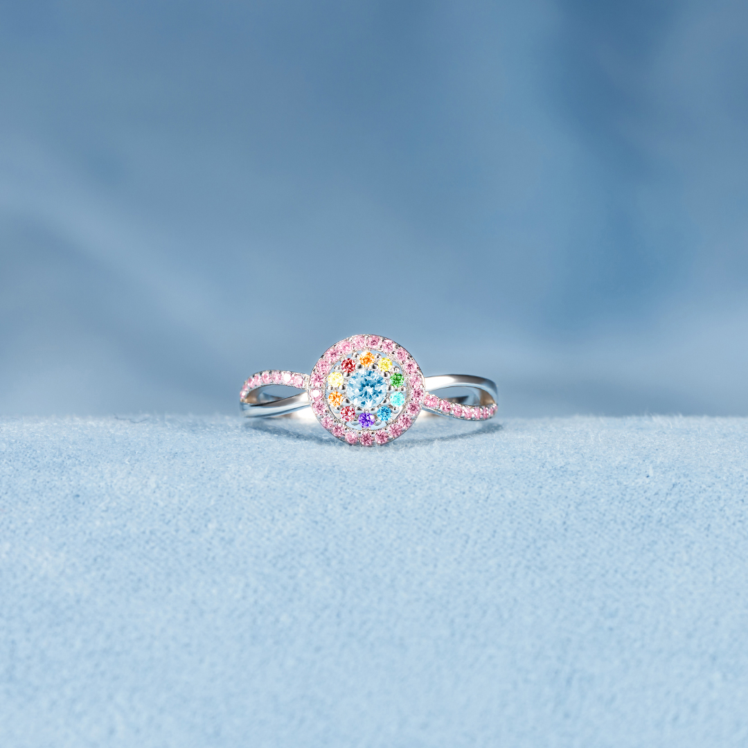 Mama To An Angel And A Rainbow Circle Ring