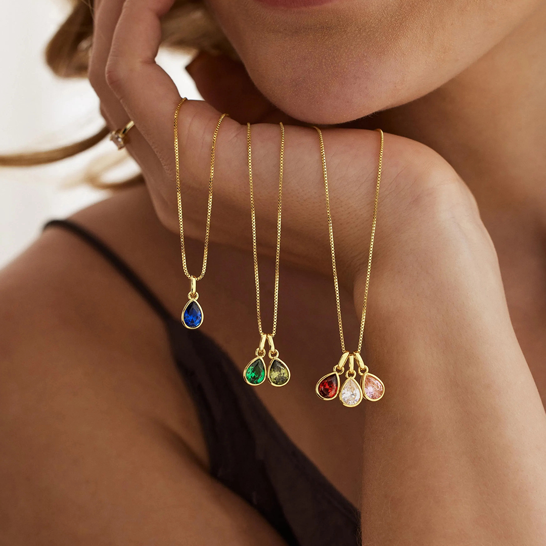 Mother's Day Gift 1-8 Multiple Birthstone Necklace