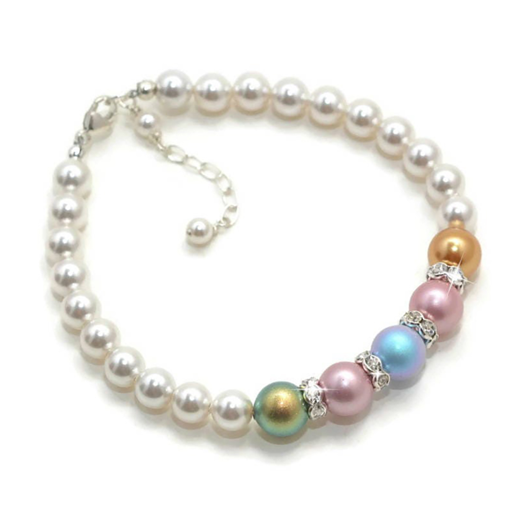 Personalized 1-8 Pearl Birthstones Mother Bracelet