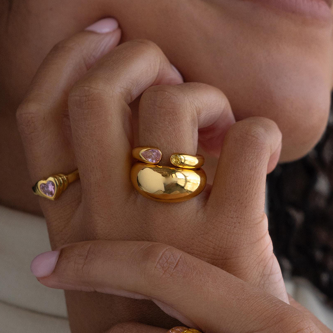 Personalized 1-2 Birthstones Soul Embrace Ring