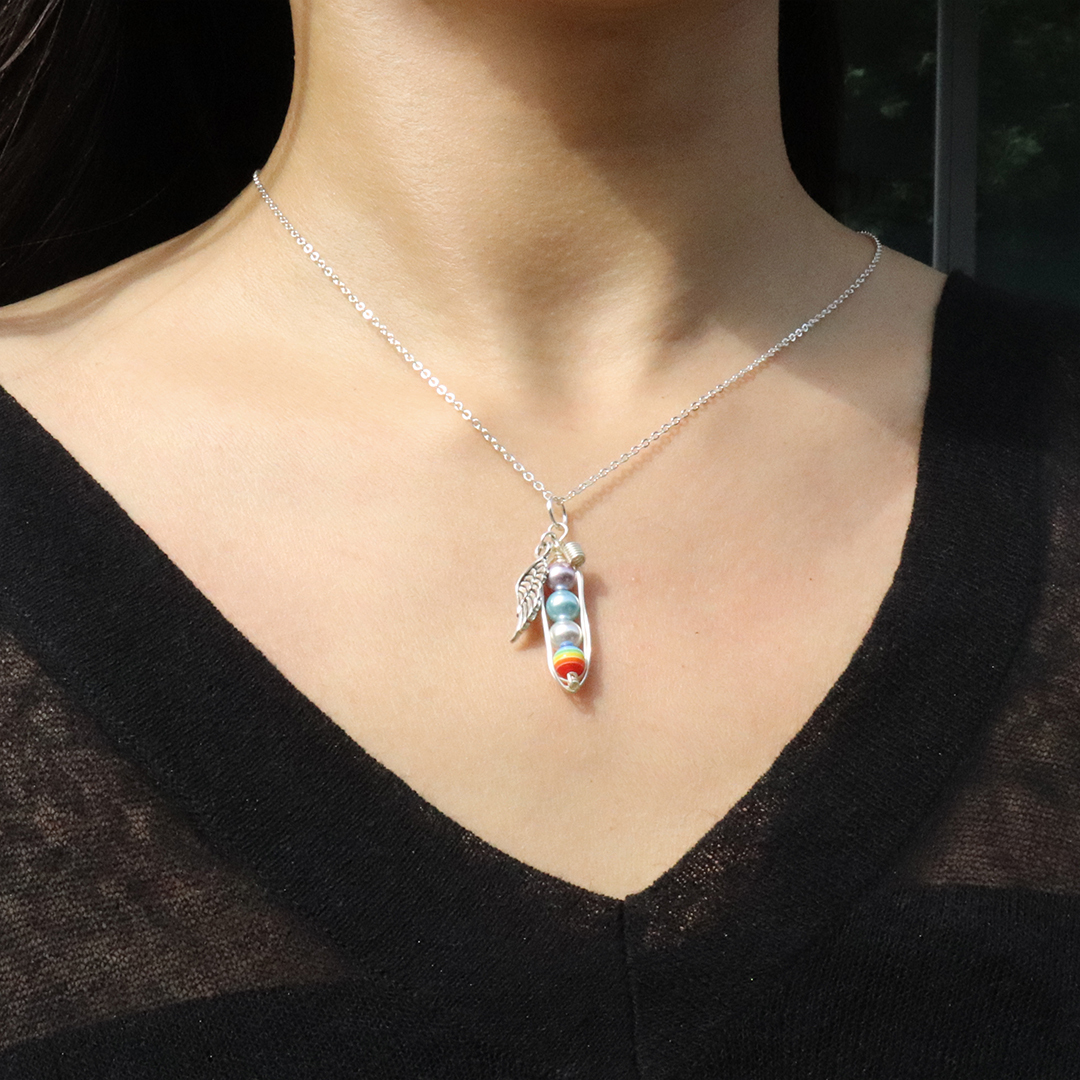 Rainbow Baby Sweet Pea Necklace