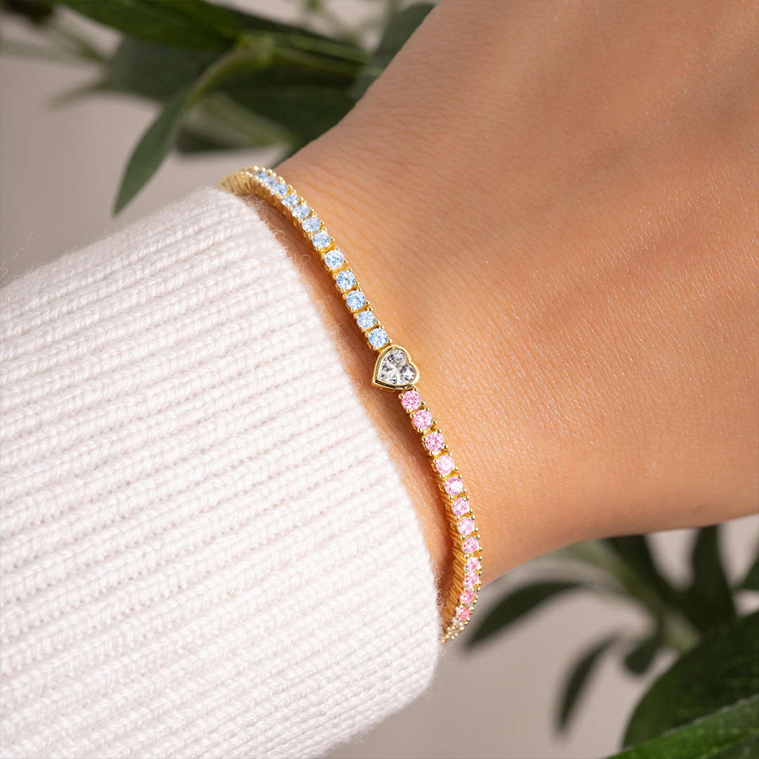 Mama of an Angel Heart Tennis Bracelet