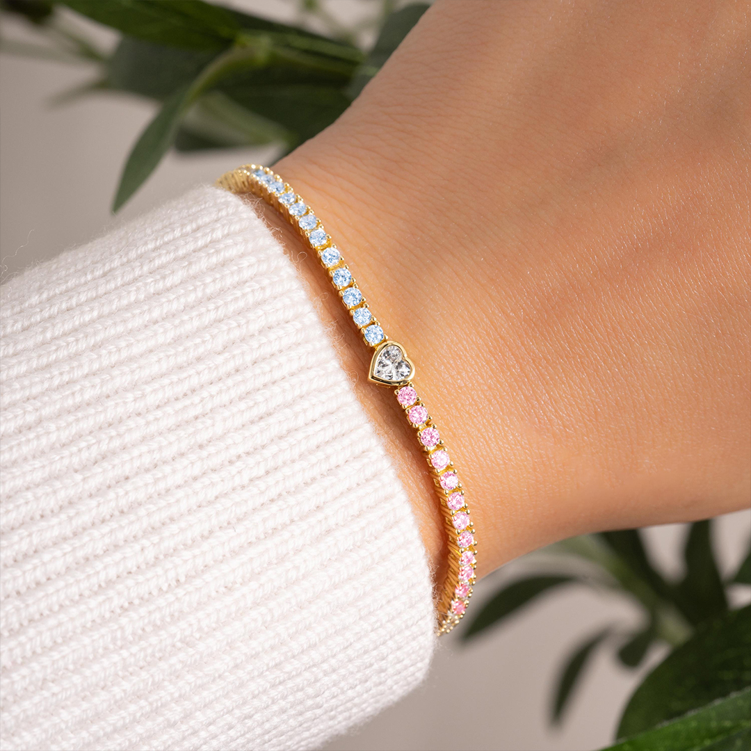 Mama of an Angel Heart Tennis Bracelet