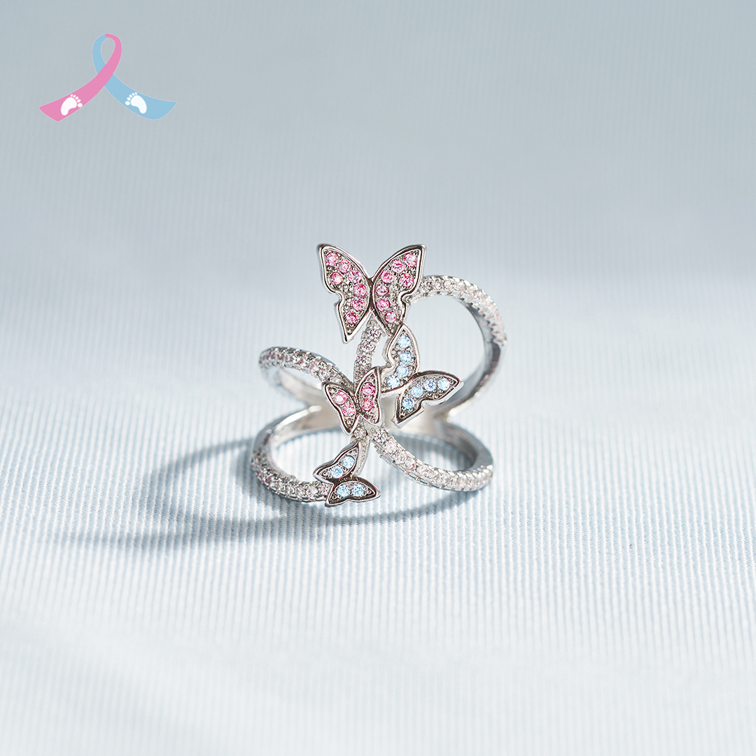 Mama Of An Angel Butterfly Ring