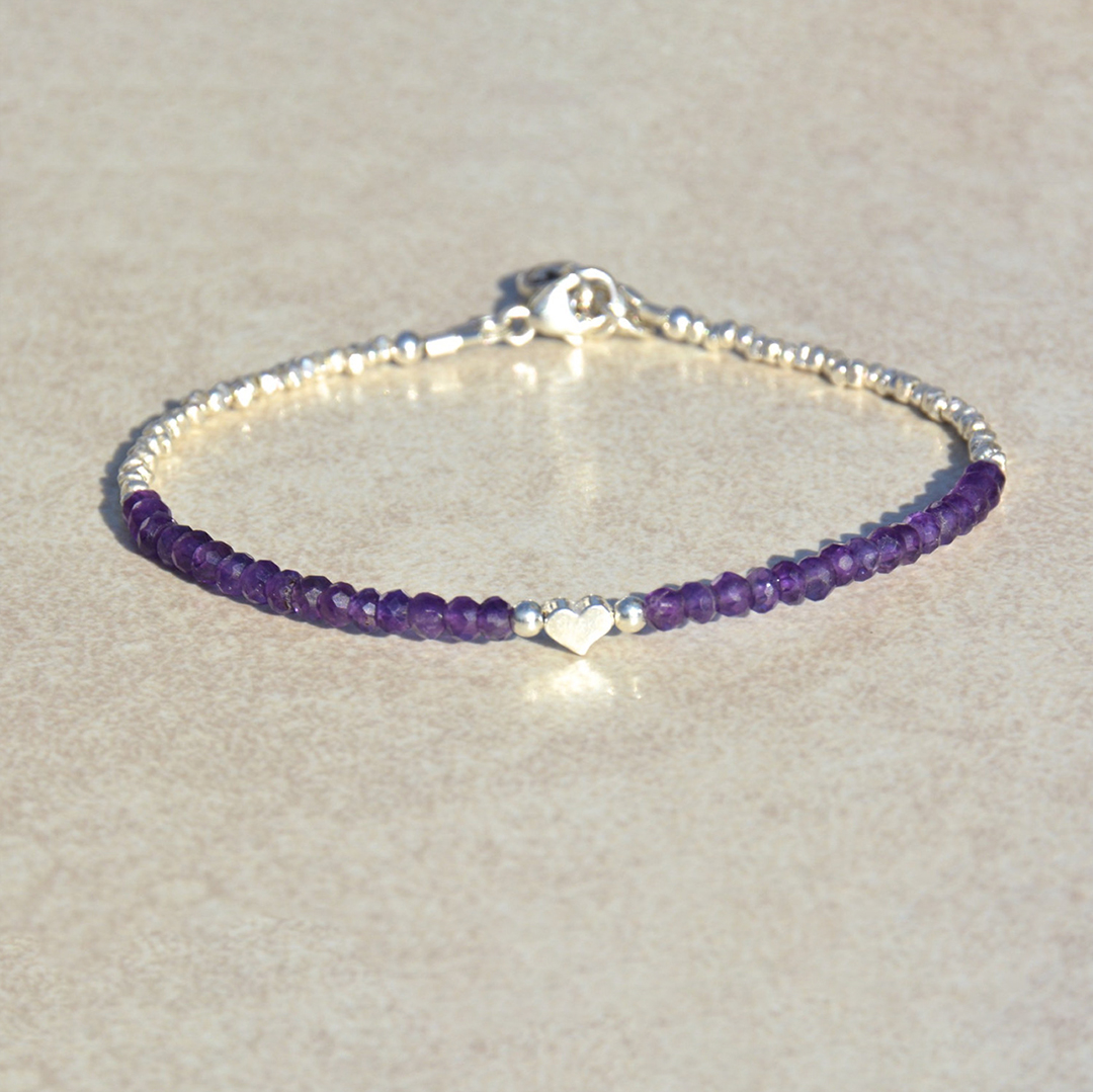 I Am Enough Lupus Awareness Gift Purple Heart Bracelet