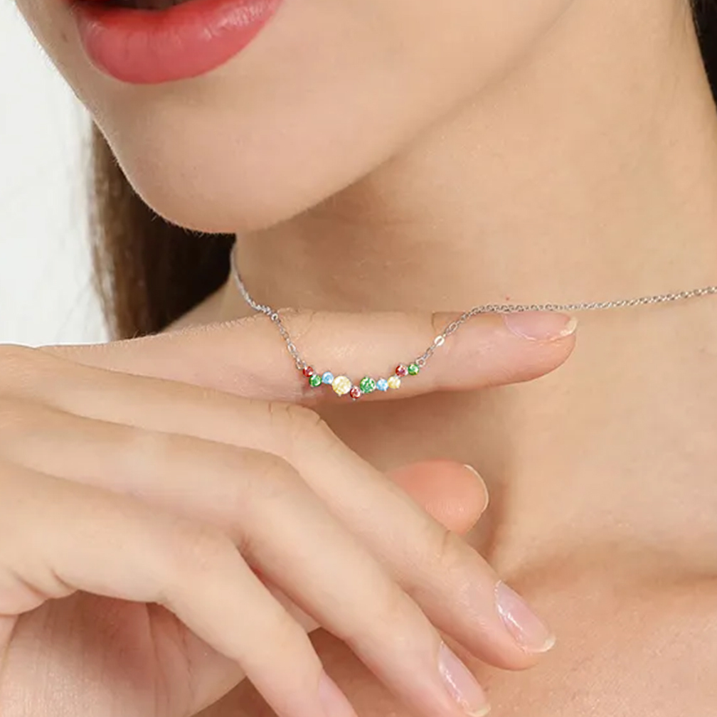 Star Mom Gift Colorful Diamond Necklace