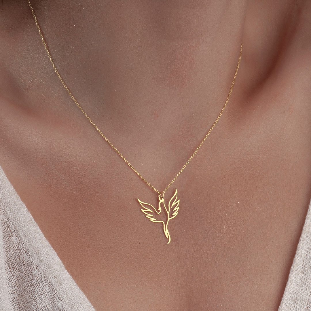 Rising From Ashes Fire Bird Phoenix Necklace
