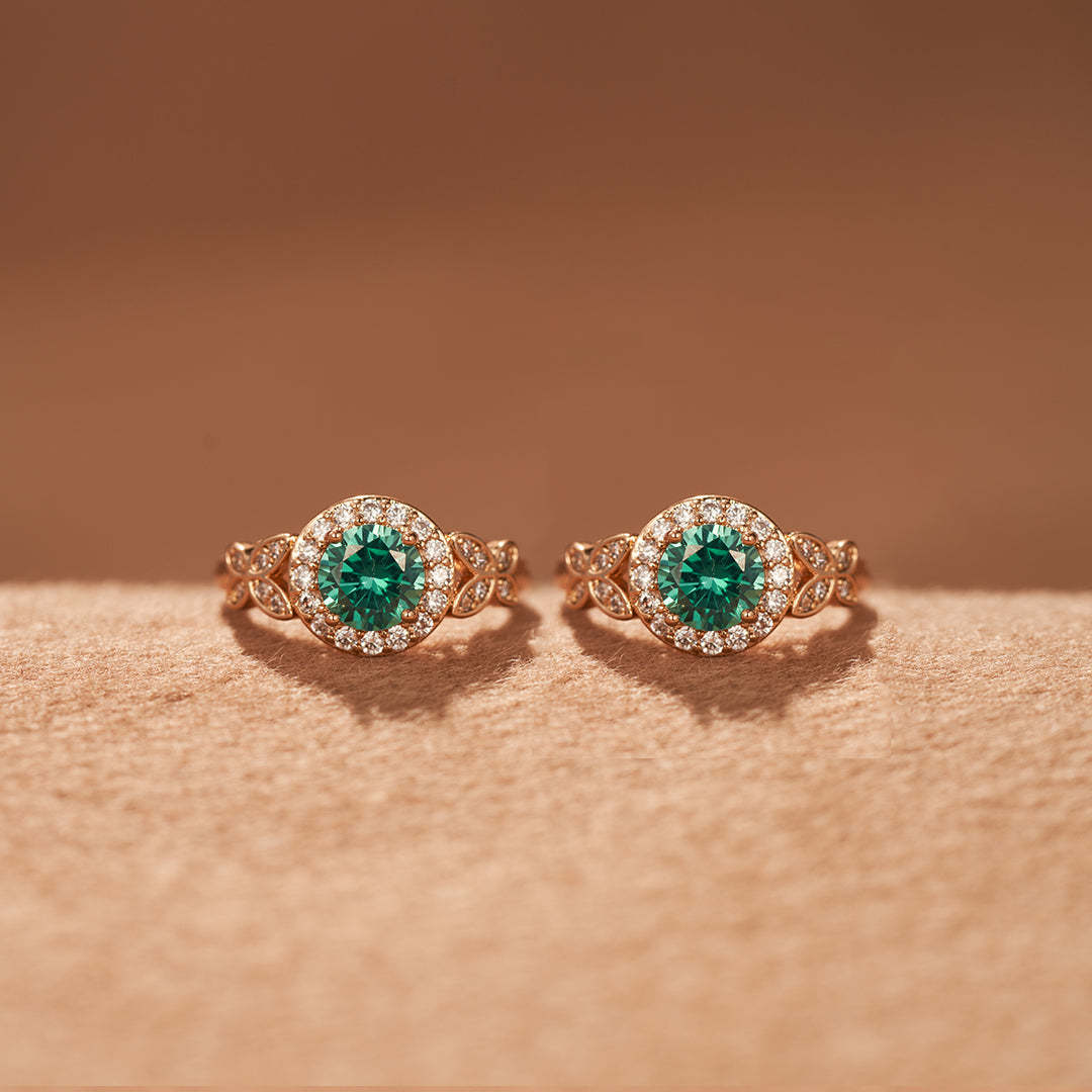 Matching Mother&Daughter Blue Gem Rings