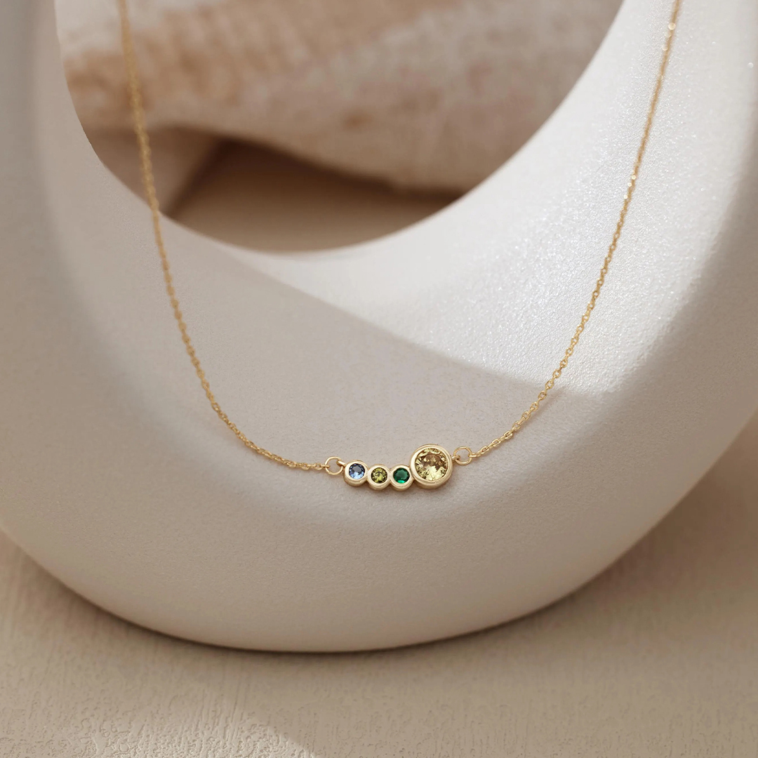 Personalized 1-9 Grandma’s Legacy Birthstone Necklace