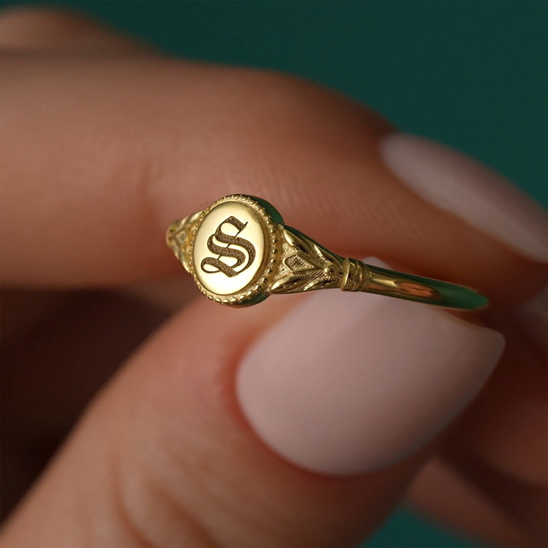 Personalized Initial Heartbeat Ring