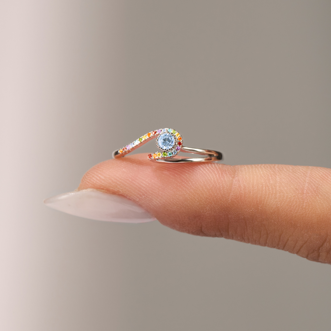 Mama of an Angel Rainbow After the Storm Ring