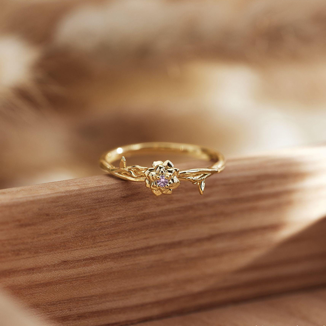To Me From Me Birthstone Flower Ring