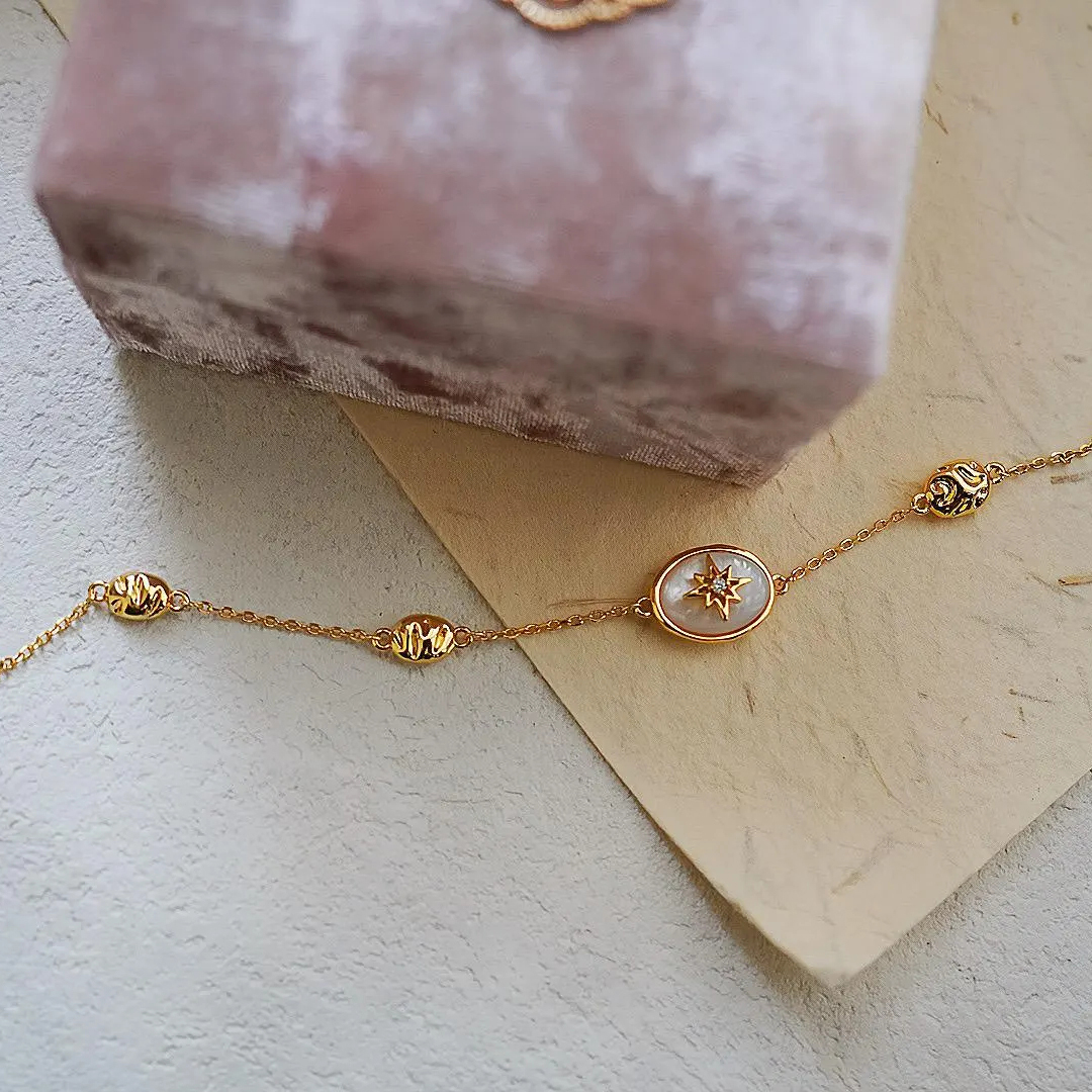 Gift For Mother & Daughter Mother Of Pearl Star Bracelet