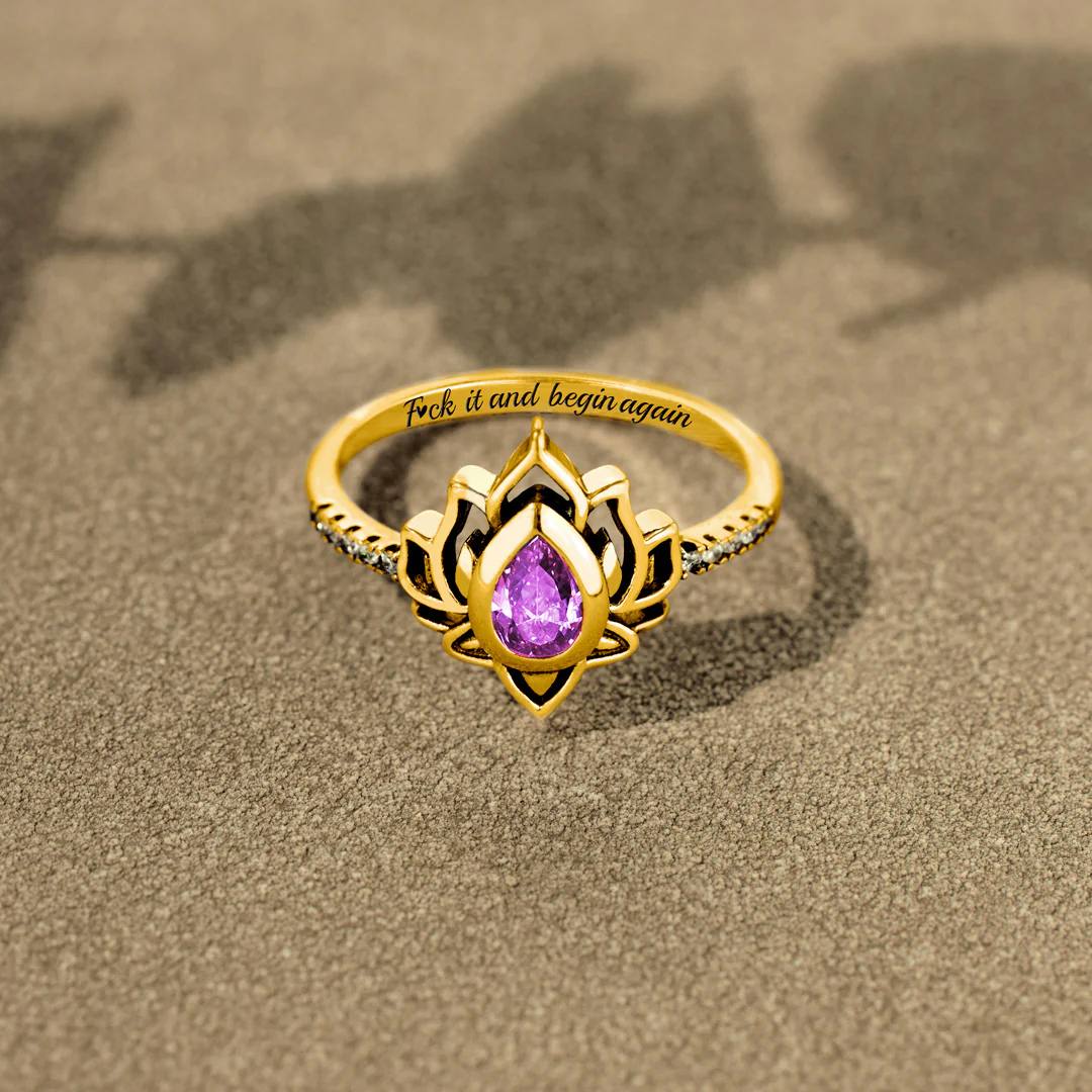 Menopause Gift F❤ck It And Begin Again Lotus Ring