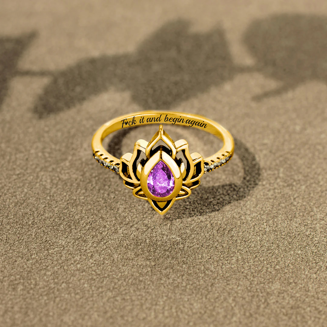 Menopause Gift F❤ck It And Begin Again Lotus Ring