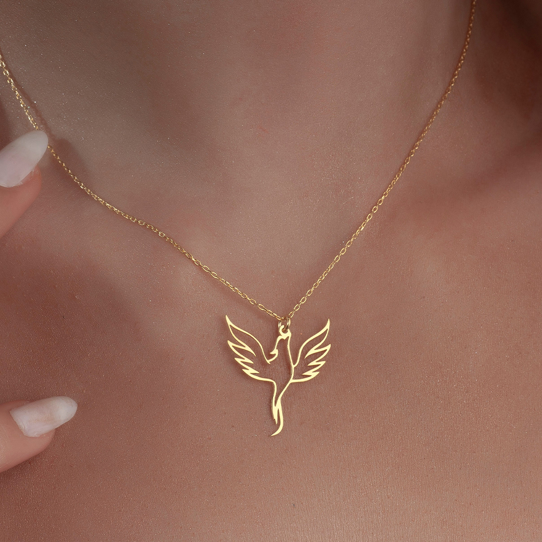 Rising From Ashes Fire Bird Phoenix Necklace