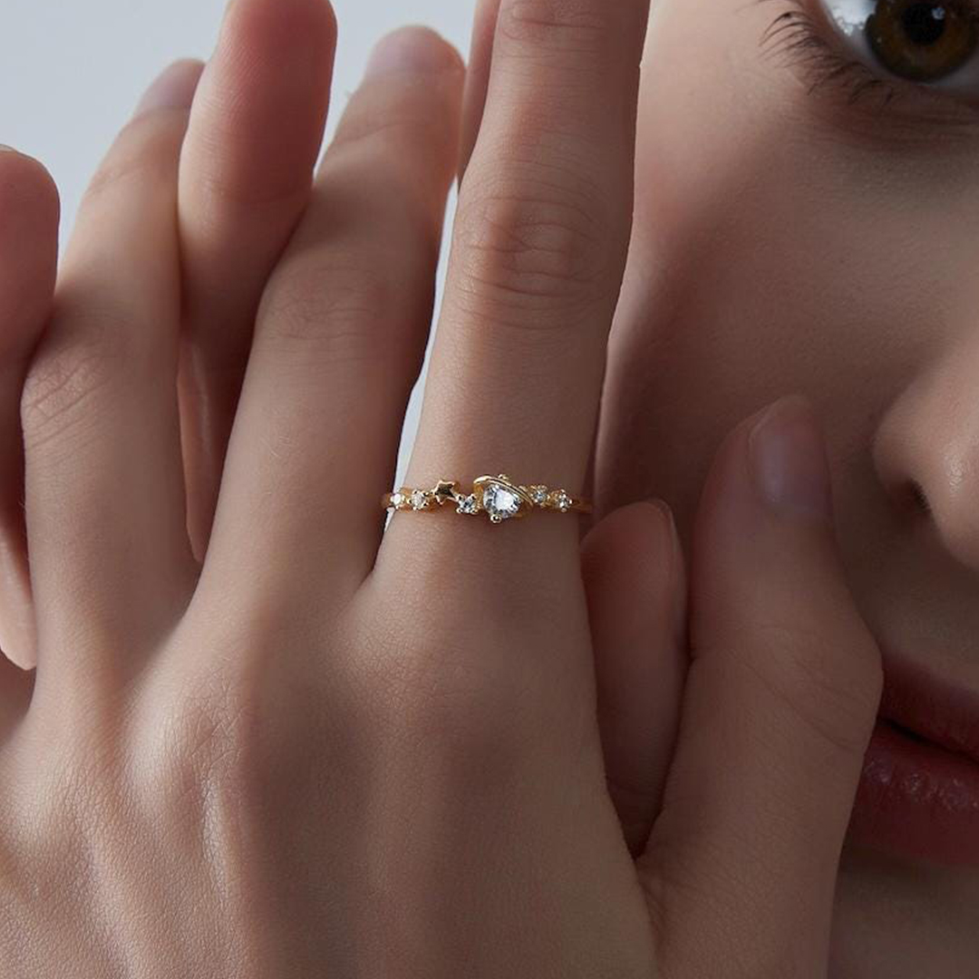 Autism Awareness Dainty Star Stacking Ring