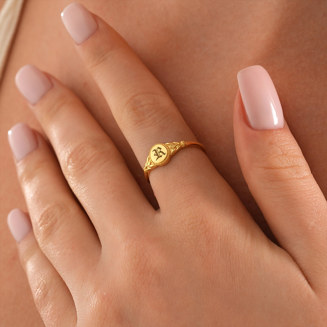 Personalized Initial Heartbeat Ring