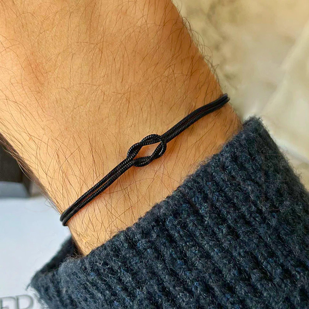 Mother & Son Love Knot Black Bracelet