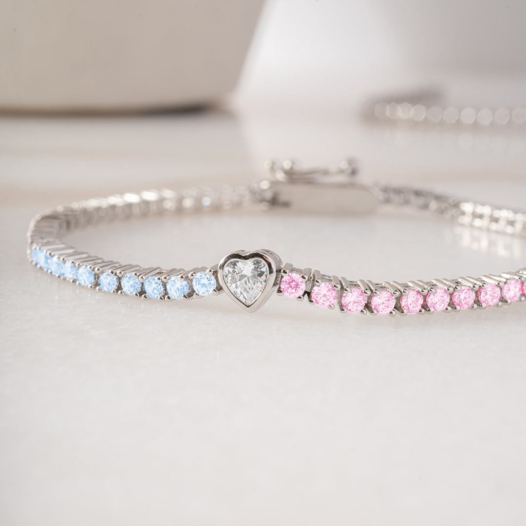 Mama of an Angel Heart Tennis Bracelet