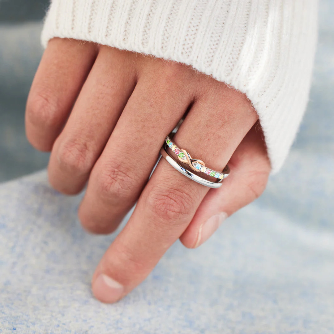Autism Awareness Gift For Star Mom Double Layered Infinity Ring
