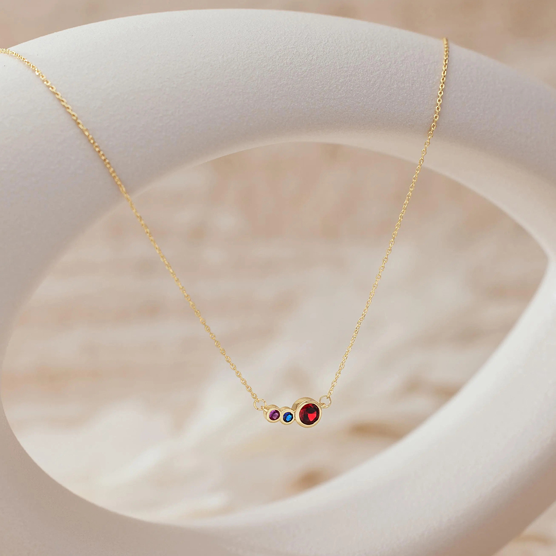 Personalized 1-9 Grandma’s Legacy Birthstone Necklace