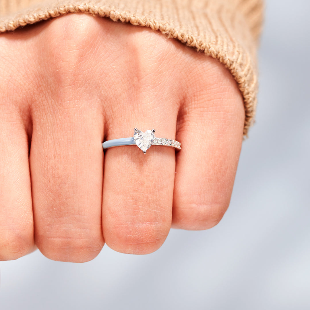 Matching Mother & Daughter Black Enamel Rings