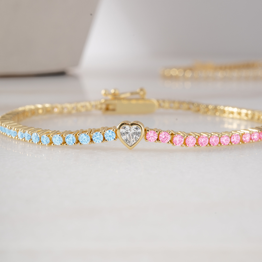 Mama of an Angel Heart Tennis Bracelet