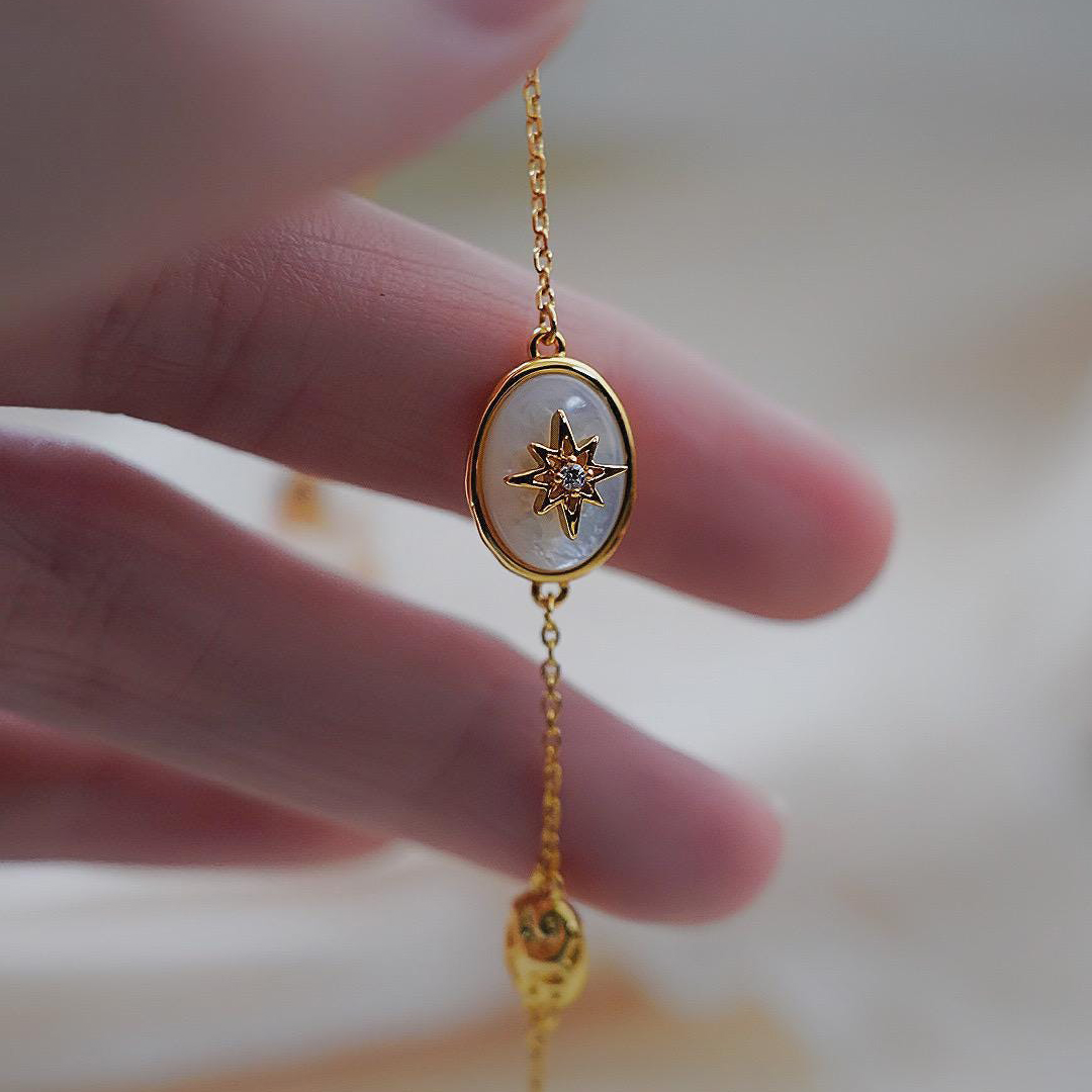 Gift For Mother & Daughter Mother Of Pearl Star Bracelet