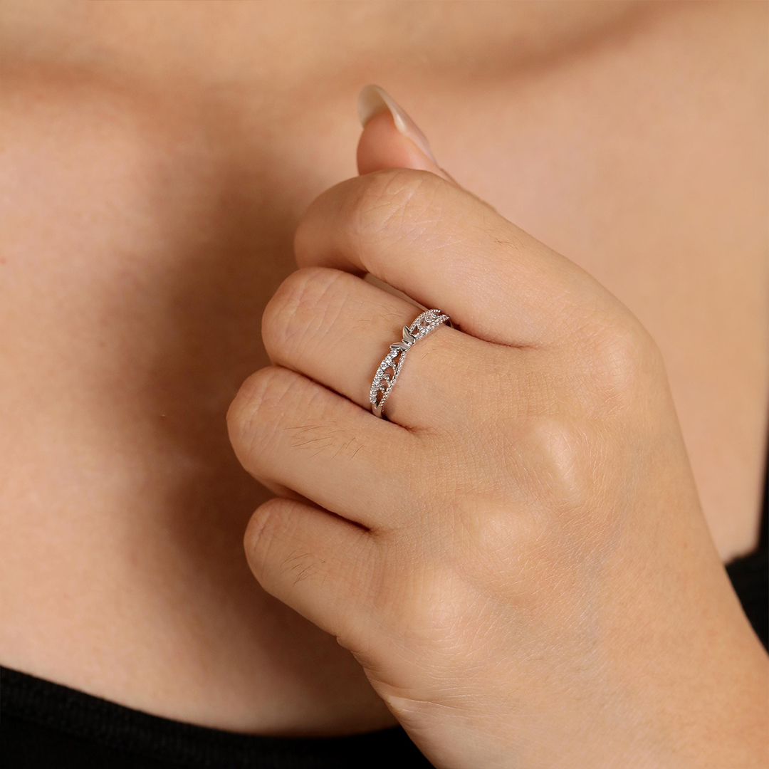 To Me From Me Butterfly Twist Band Ring