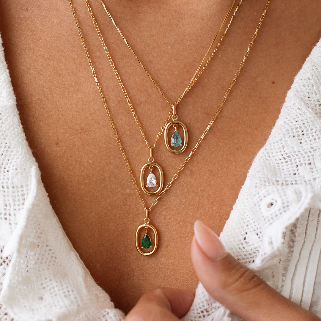 Let Tears Out Teardrop Birthstone Necklace