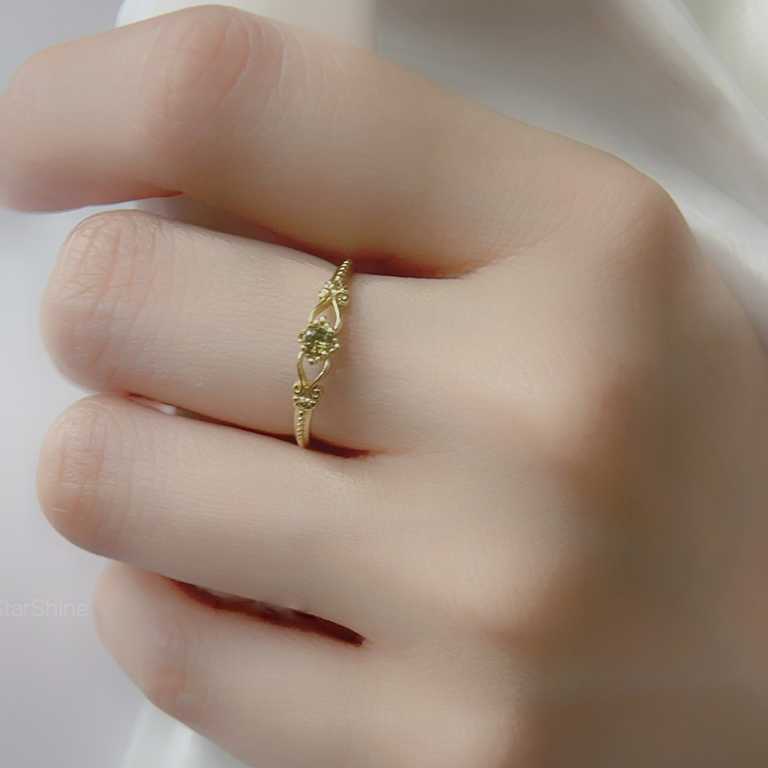 Choosing Peace Self Love Tiny Diamond Ring