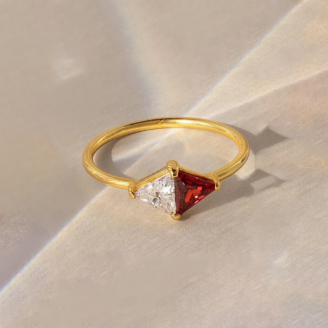 Personalized 1-2 Birthstones Timeless Togetherness Ring