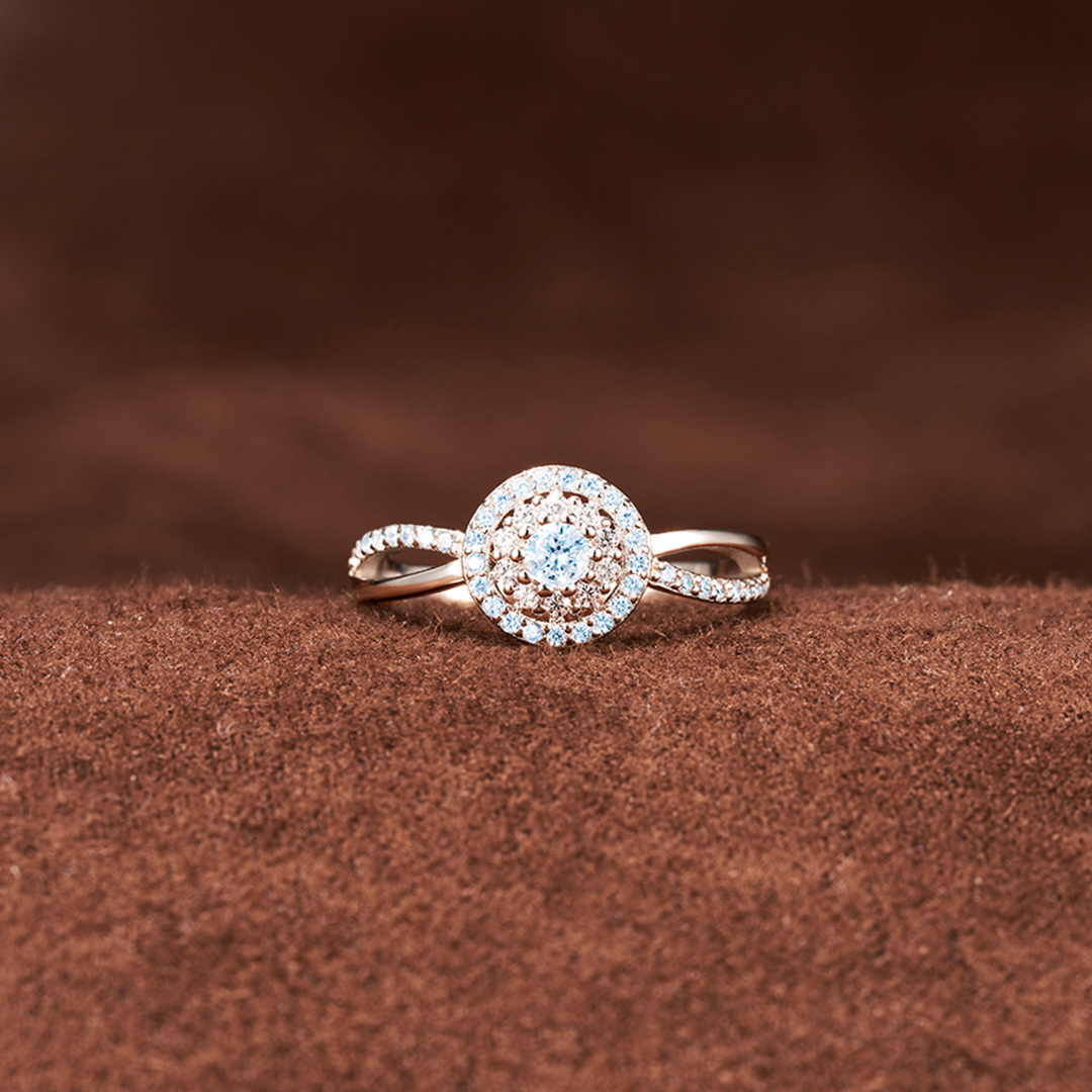 Amyotrophic Lateral Sclerosis Awareness Blue And White Circle Ring