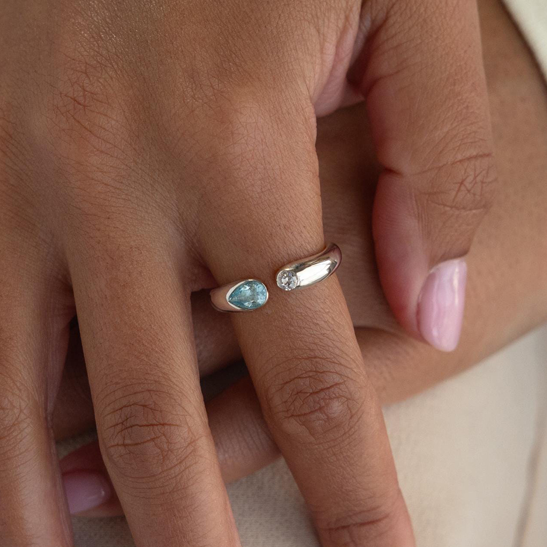 Personalized 1-2 Birthstones Soul Embrace Ring