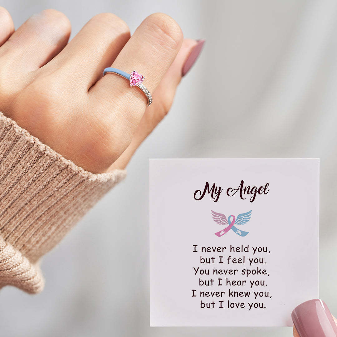 I love My Angel Pink Heart Ring