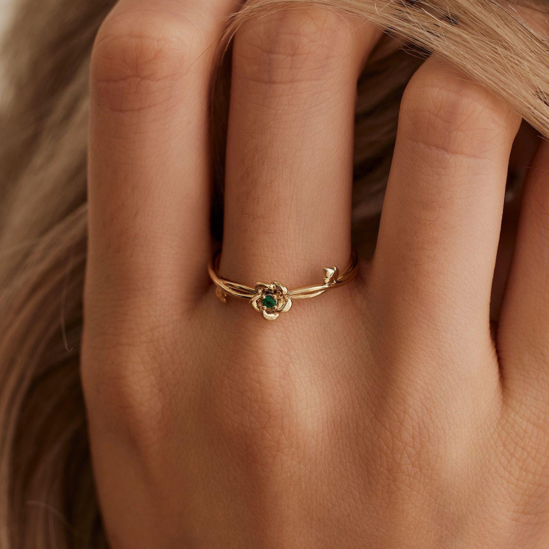 To Me From Me Birthstone Flower Ring