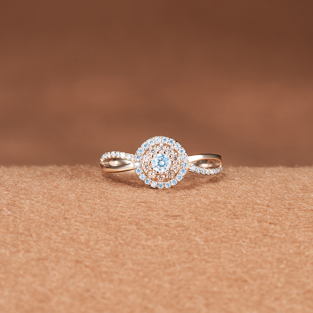 Amyotrophic Lateral Sclerosis Awareness Blue And White Circle Ring