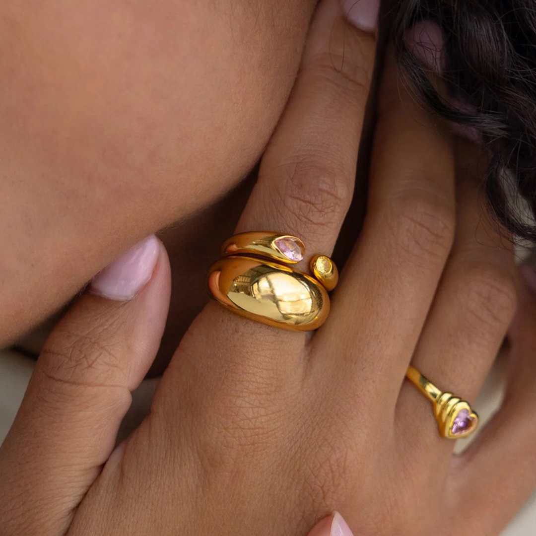 Personalized 1-2 Birthstones Soul Embrace Ring