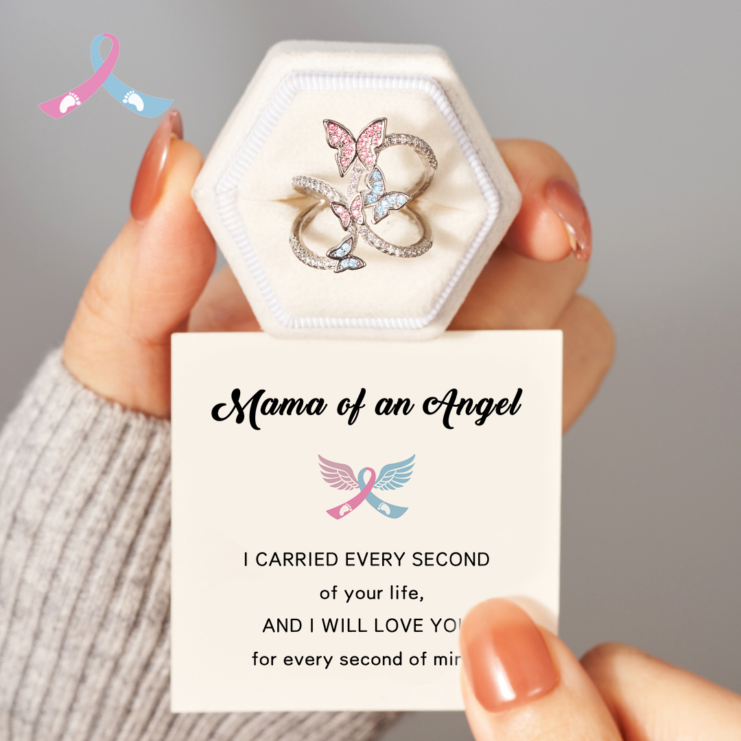 Mama Of An Angel Butterfly Ring