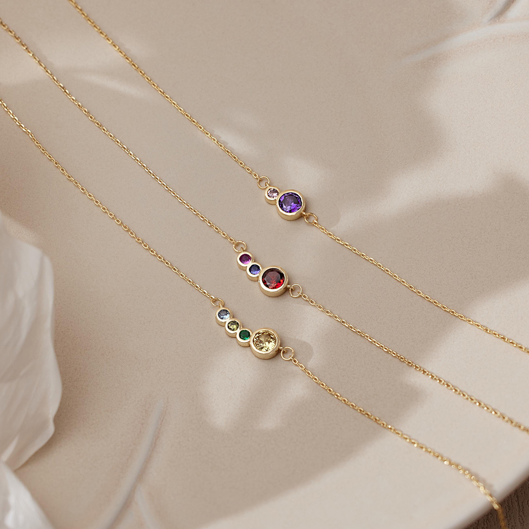 Personalized 1-9 Grandma’s Legacy Birthstone Necklace